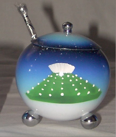 Painted Stainless Steel Medicine Bowl w/ Lid and Spoon
